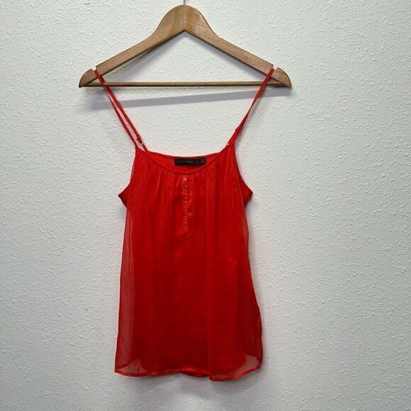 The Limited Women's Vintage Y2K Red Babydoll Cami Henley Tank Top Size Small - Picture 1 of 10